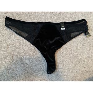 Torrid Thong Panty Velour & Lace Black